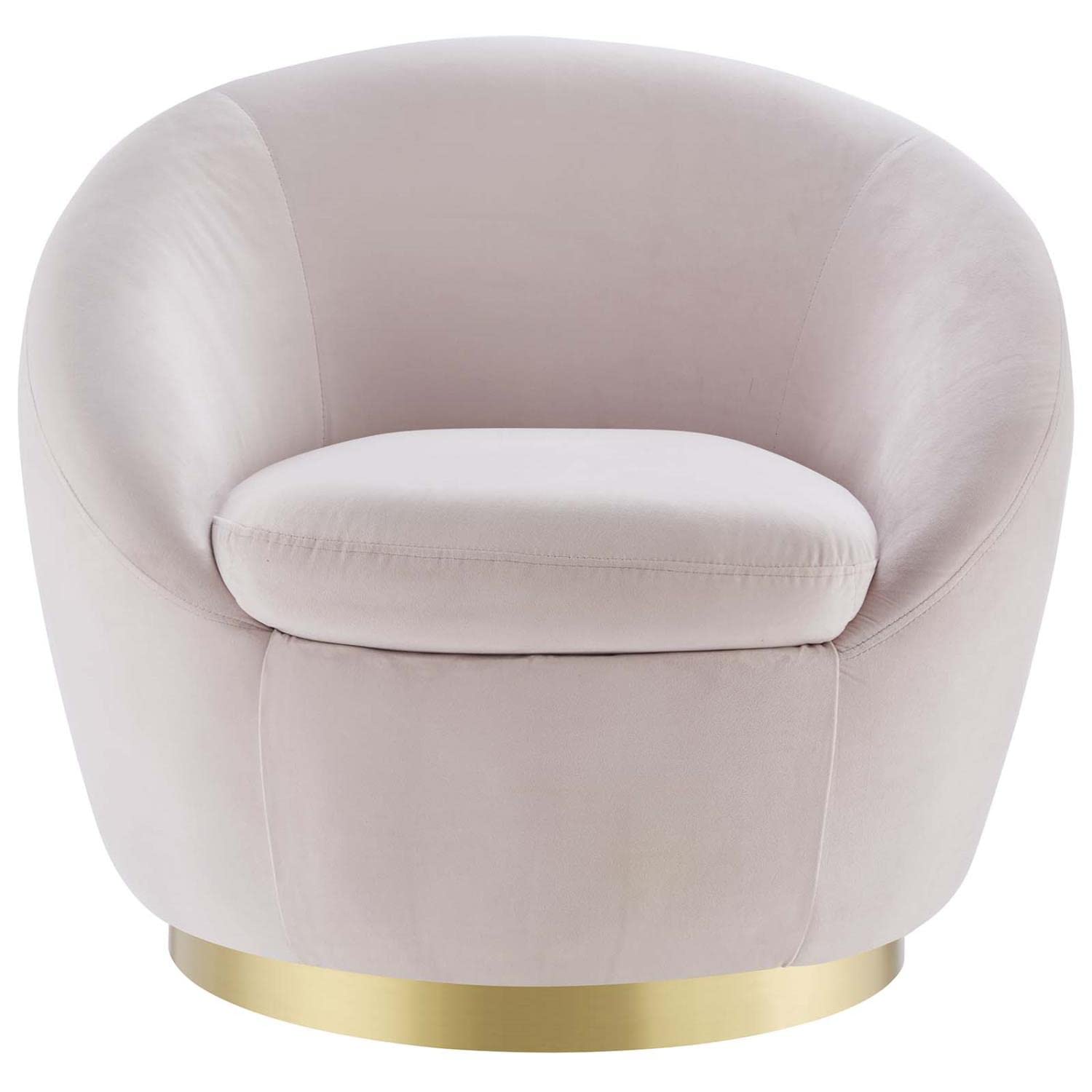 Modway Buttercup Modern Performance Velvet Swivel Chair In Gold/Pink
